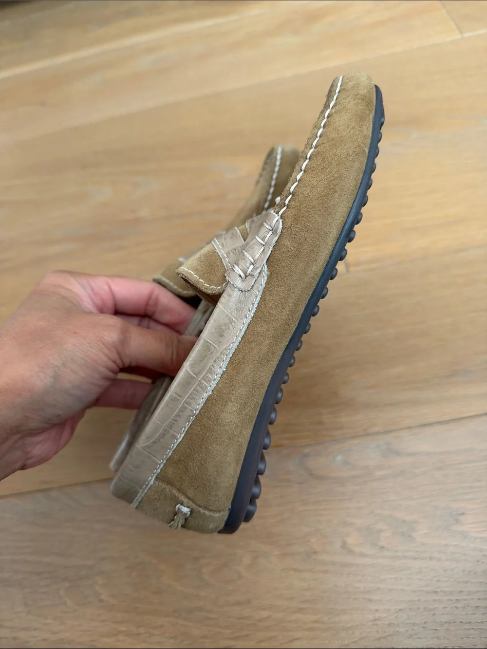 Unbranded Boys Taupe Suede Penny Loafers